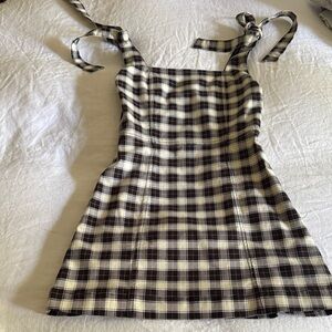 Alice and Olivia Black and White Plaid Dress